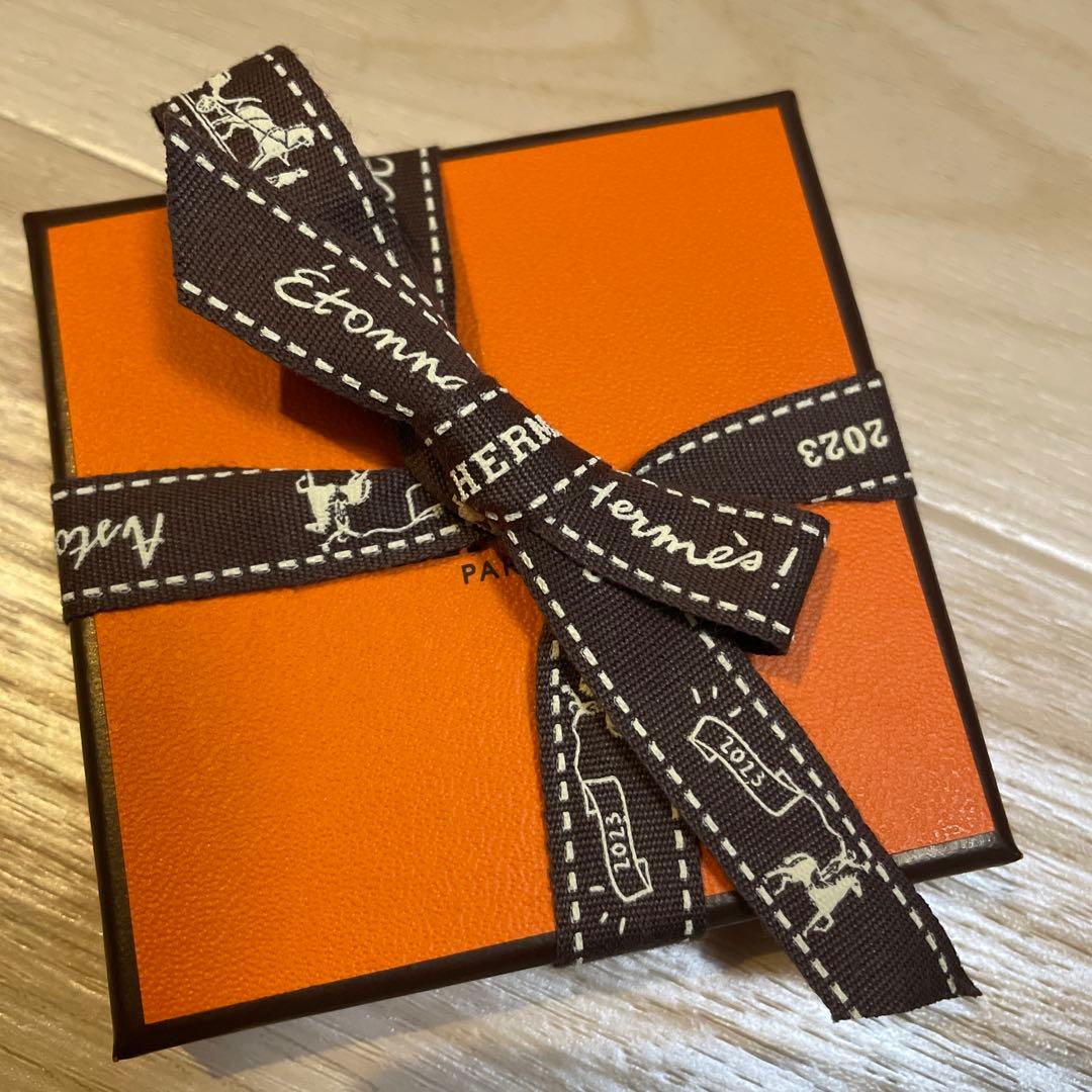 HERMES ブローチ　シェーヌダンクル　オレンジ