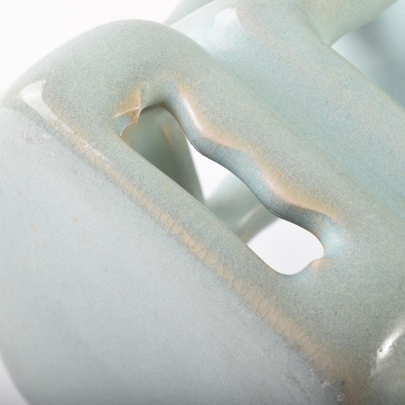 中国　龍泉窯　粉青釉　羊形瓶　高さ約30.5cm　時代箱付　C　7178A