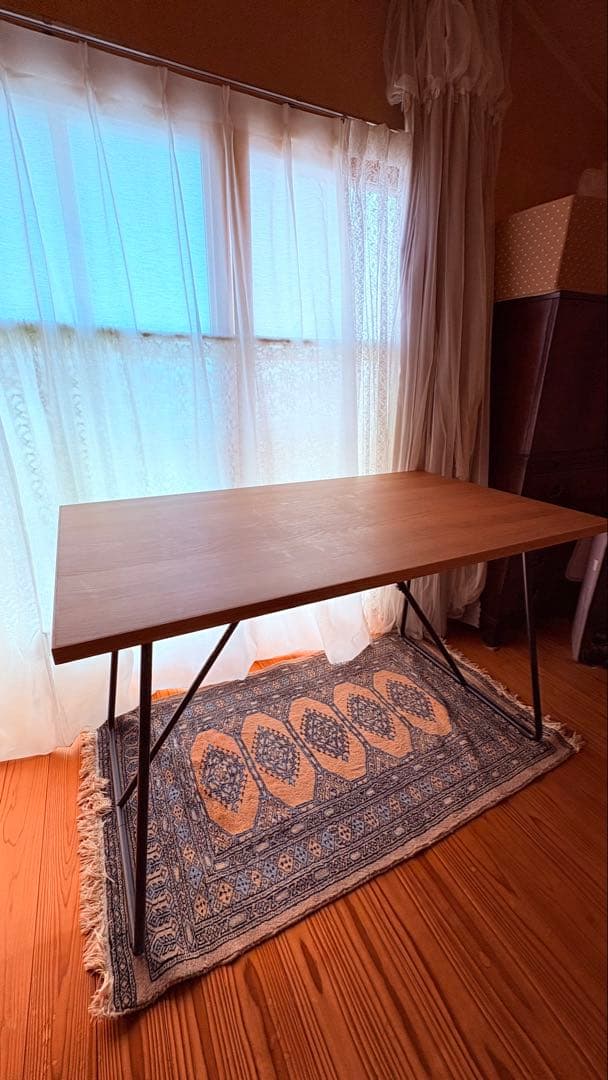 ★きなこ★【無印良品】折りたたみテーブル　120cm オーク材