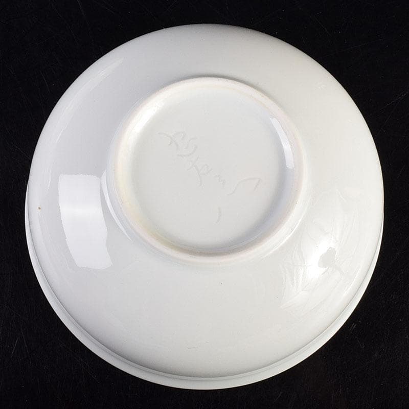 有田焼　二代　奥川忠右ェ衛門作　花文　白磁小鉢揃　5客　共箱　C　6944