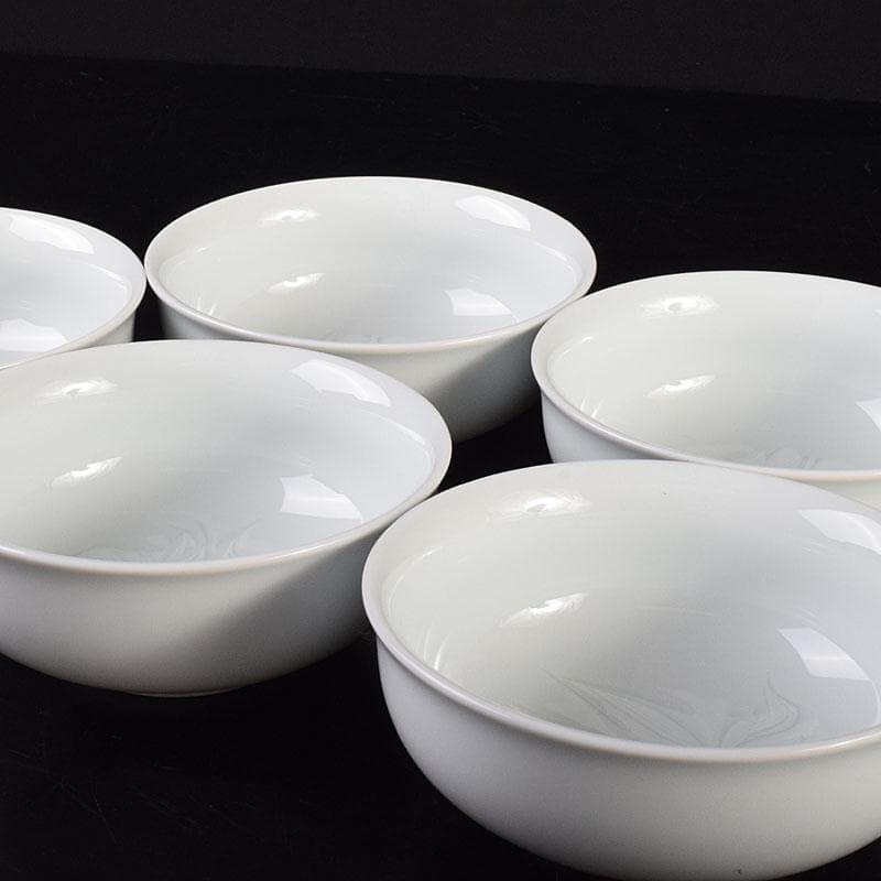 有田焼　二代　奥川忠右ェ衛門作　花文　白磁小鉢揃　5客　共箱　C　6944