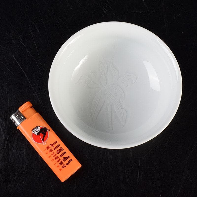 有田焼　二代　奥川忠右ェ衛門作　花文　白磁小鉢揃　5客　共箱　C　6944