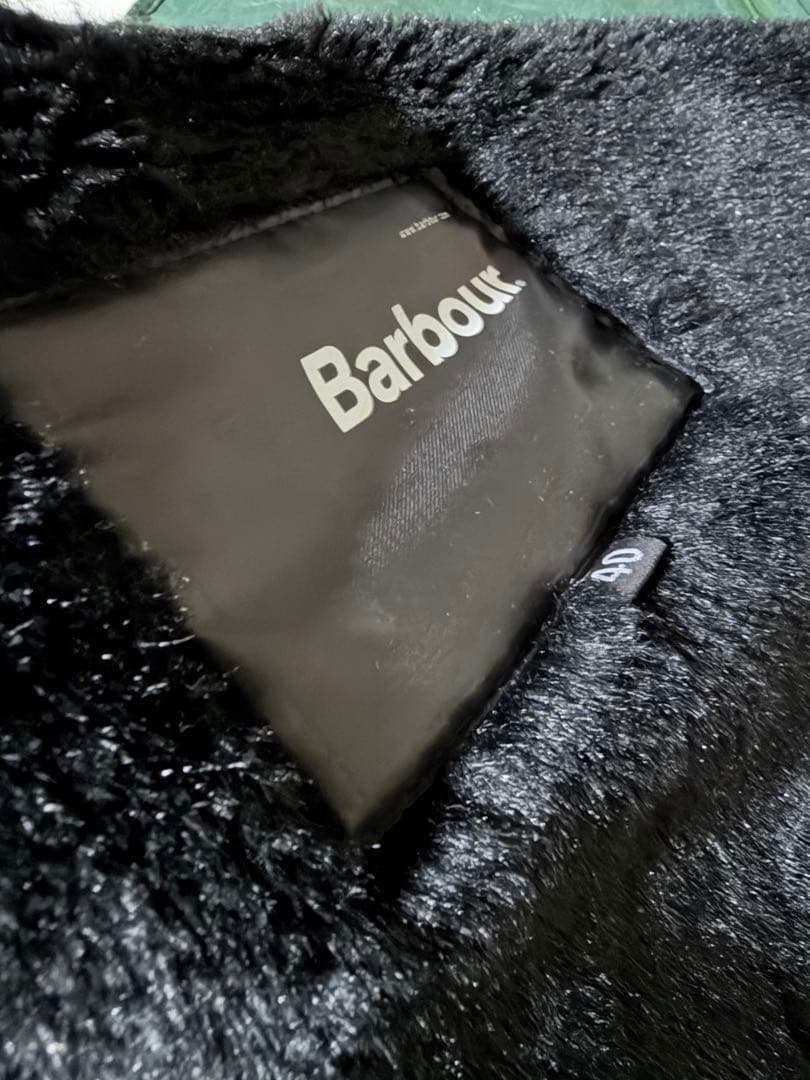 美品 Barbour ファーライナー ベスト ブラック 40 バブアー
