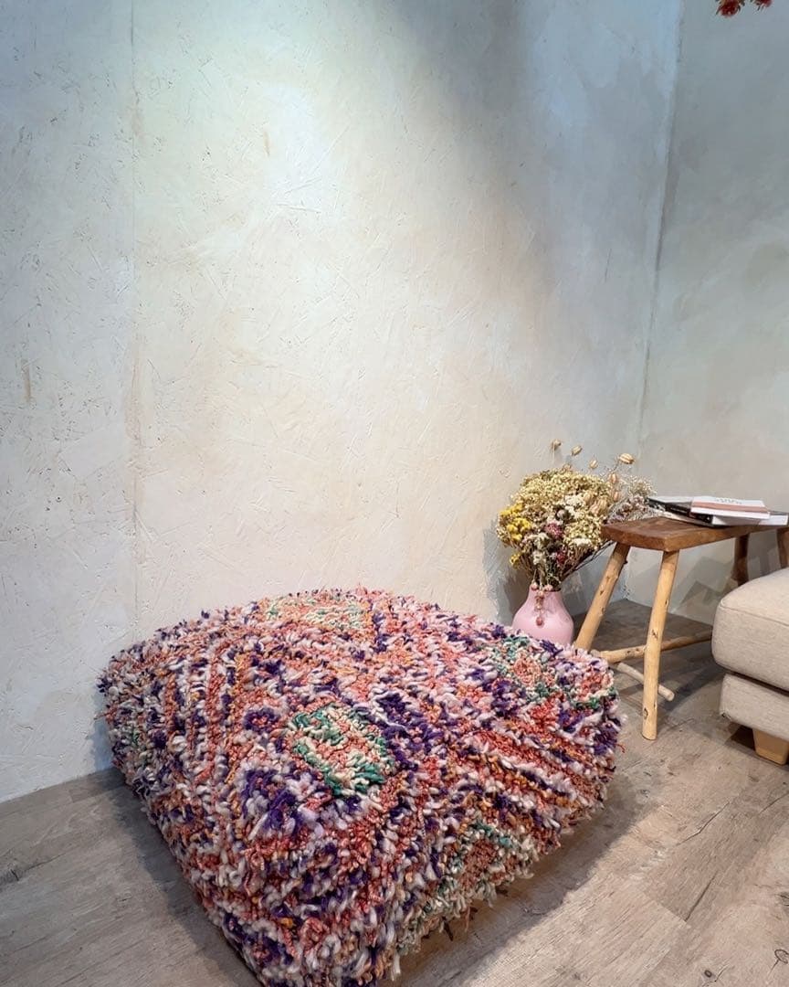 モロッコラグ リメイク プフ60×60×20