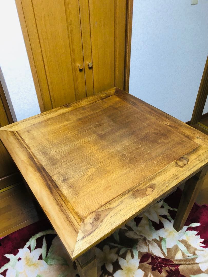 アジアン家具　木製ダイニングテーブル ２つ引き出し付き