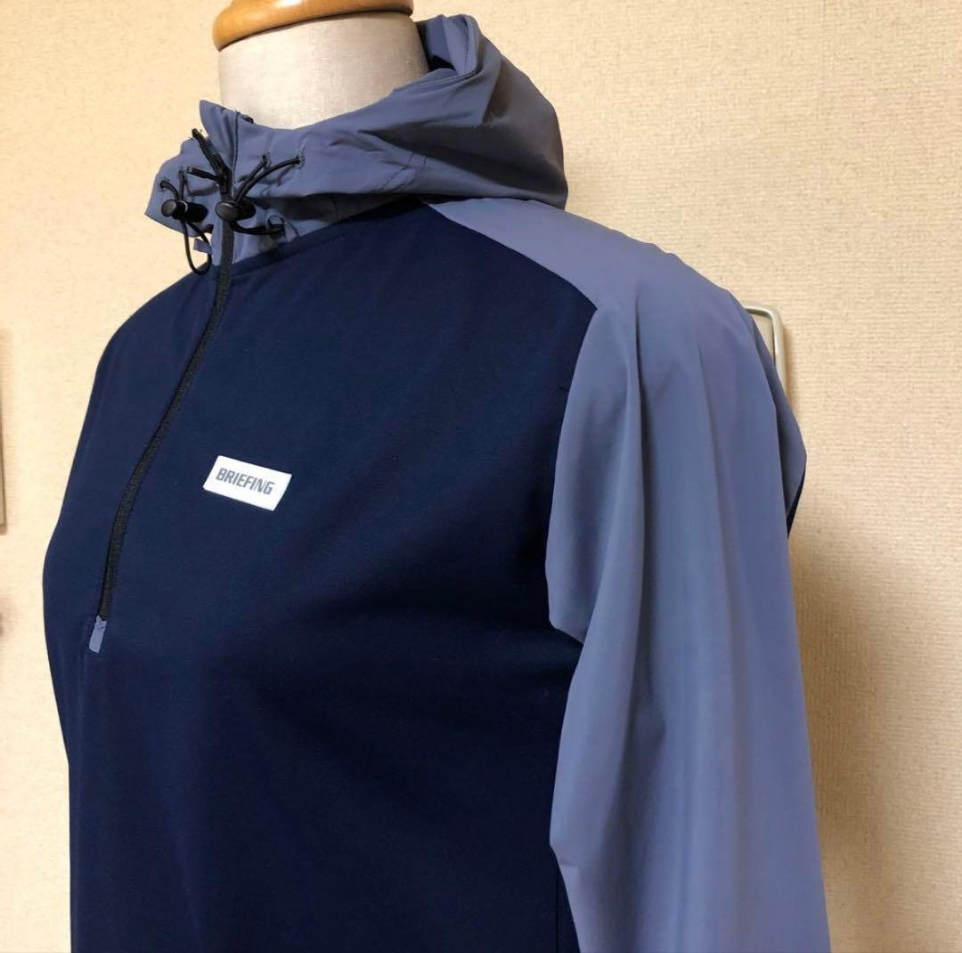 BRIEFING フード付きジャケット ネイビー/グレー