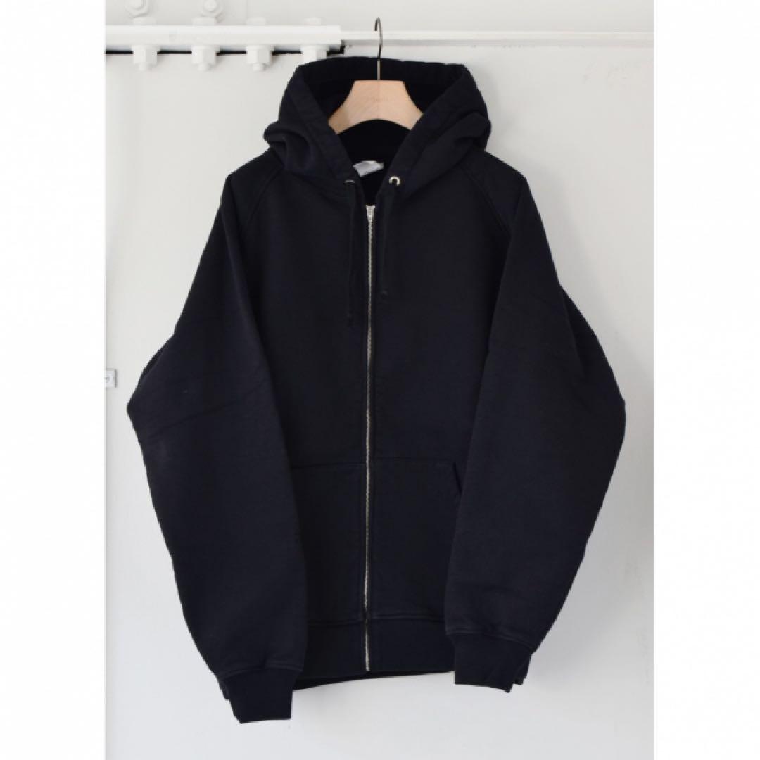 COMOLI 23AW コットン吊裏毛ジップパーカ size3 black