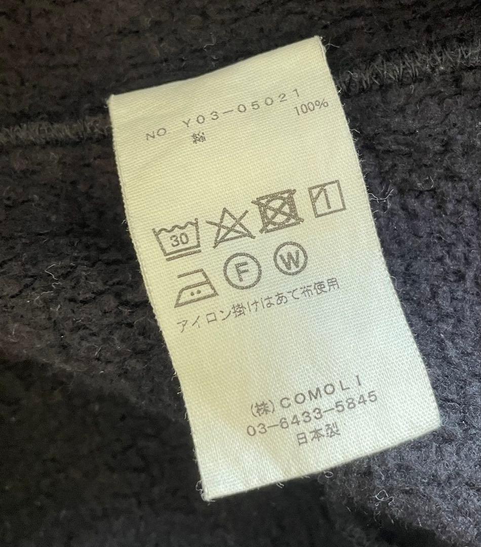 COMOLI 23AW コットン吊裏毛ジップパーカ size3 black