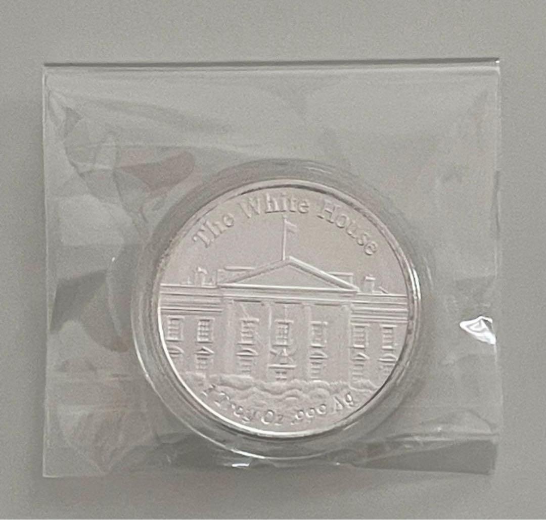 新品　1 トロイ・オズ .999 純銀メダル ドナルド・トランプ　ホワイトハウス