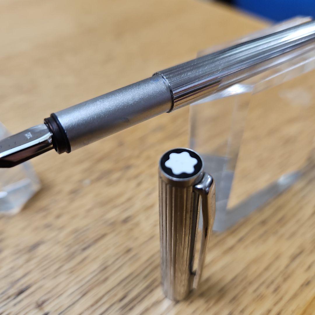 MONTBLANC モンブラン 万年筆 ノブレス プラチナ ストライプCBつき