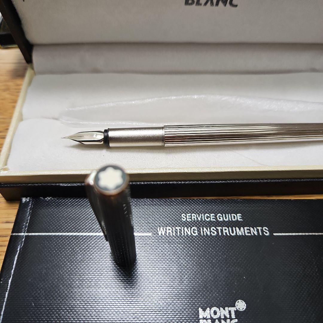 MONTBLANC モンブラン 万年筆 ノブレス プラチナ ストライプCBつき