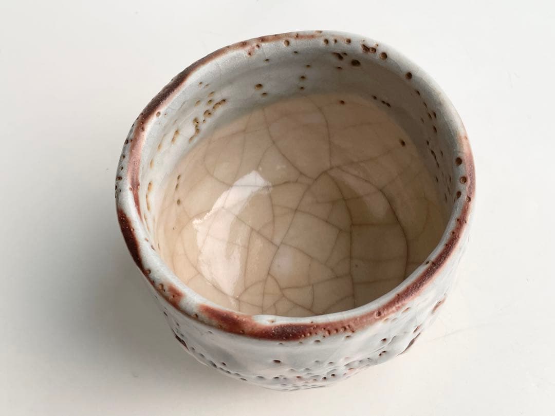 陶芸家　安藤日出武　志野茶碗　茶盌　抹茶碗　共箱　志野　鼠志野　美濃　桃山