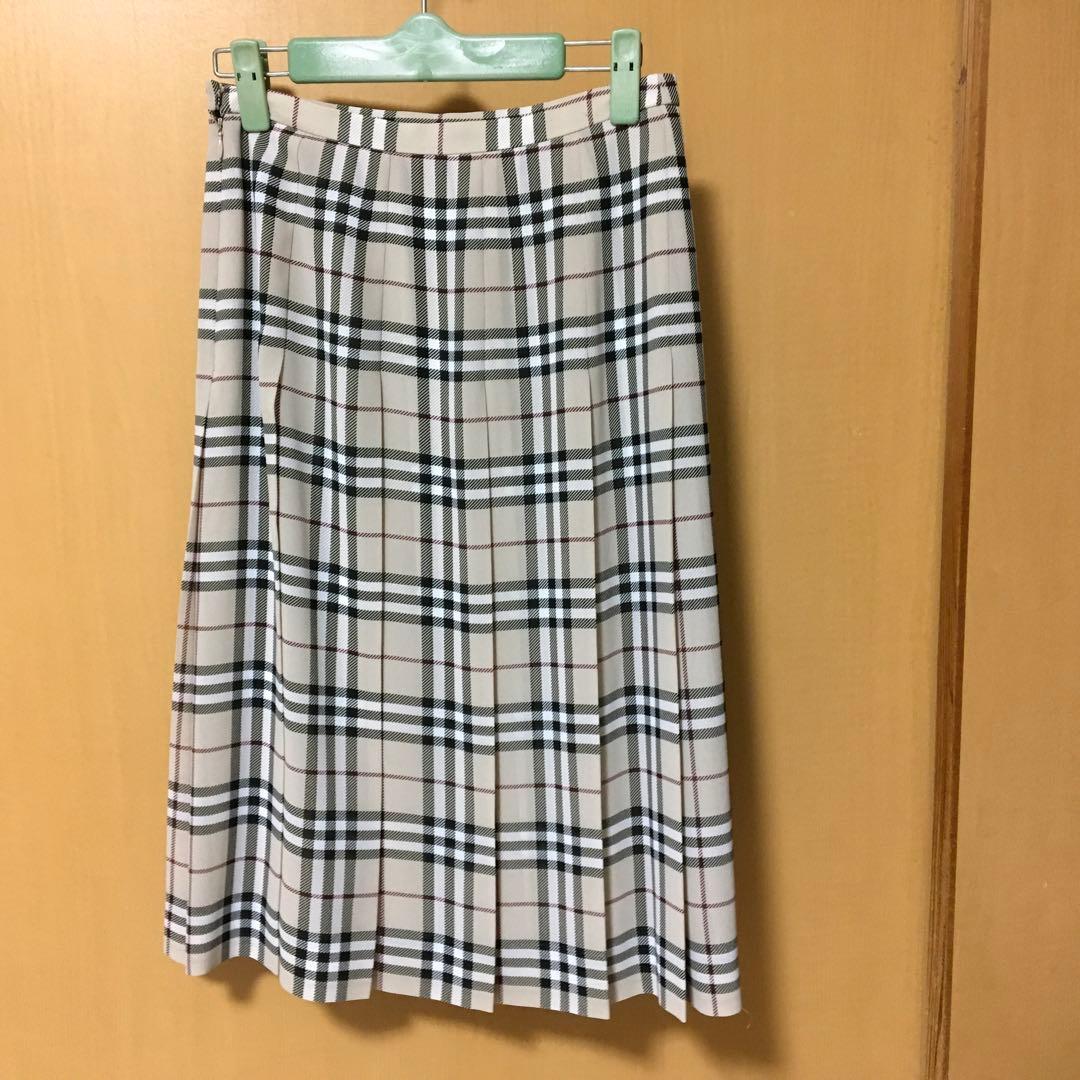 BURBERRY Londonノバチェック柄 薄手プリーツスカート 38 美品