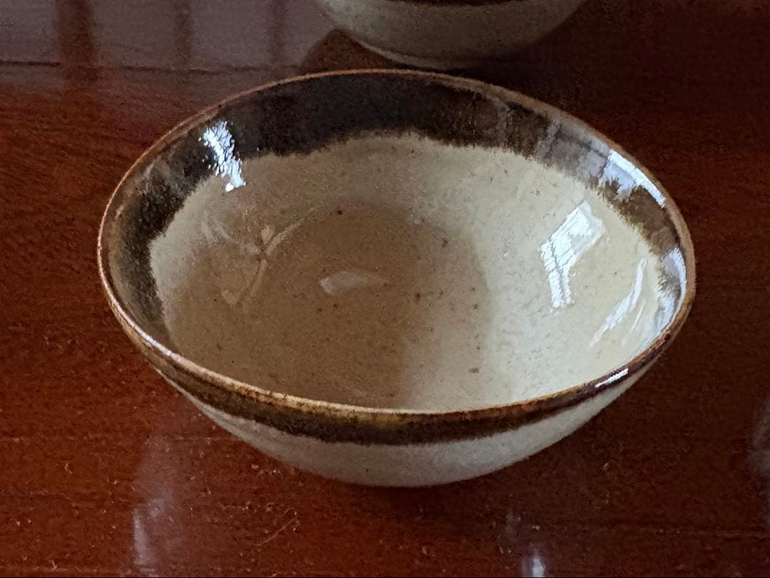 【未使用品】越中瀬戸焼　釋永由紀夫　雷鳥徳利　御猪口セット