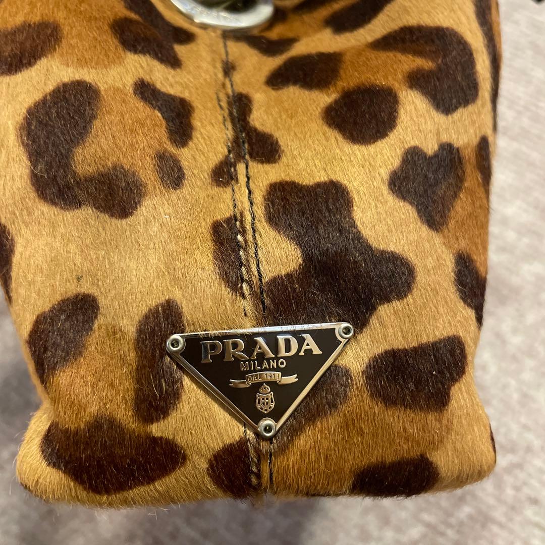 PRADA ヒョウ柄 ハンドバッグ 保存袋付き