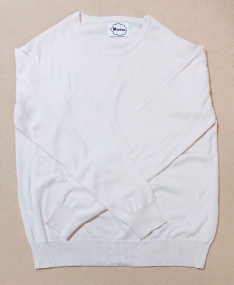 Nissyブランド naptime Nロゴ刺繍ニット-IVORY