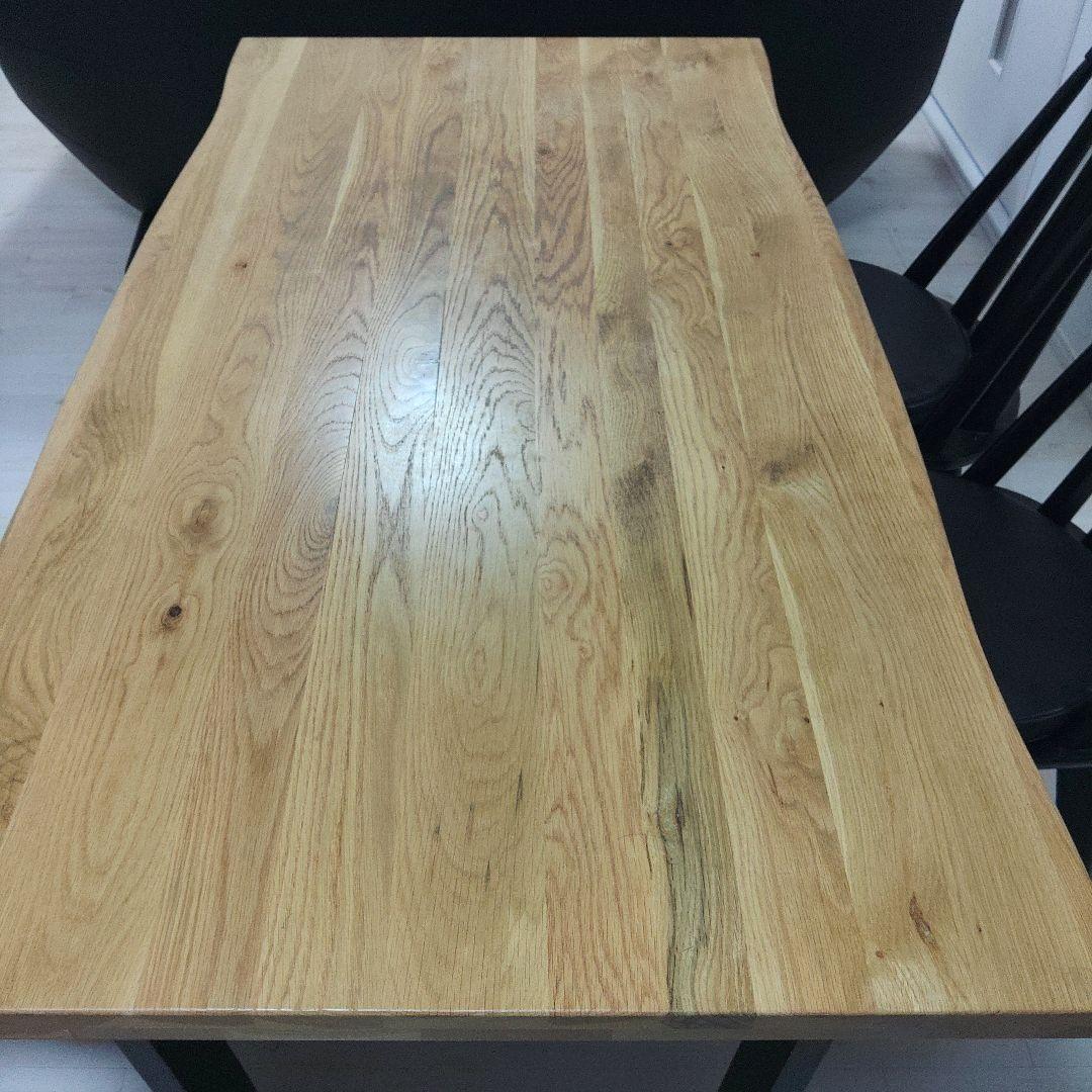 天板4cm 幅160cm ダイニングテーブル 天然木 木目 一枚板風　uk