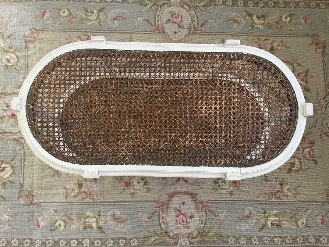 フランスアンティーク　ケインの2段ローテーブル　ルイ16世スタイル