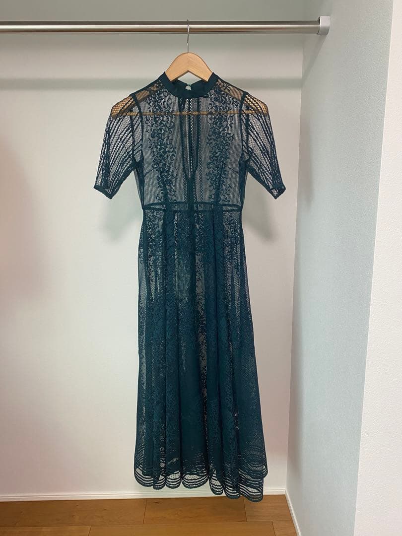 値下げ✴︎FRAY I.D ダークグリーン レース フルレングスドレス