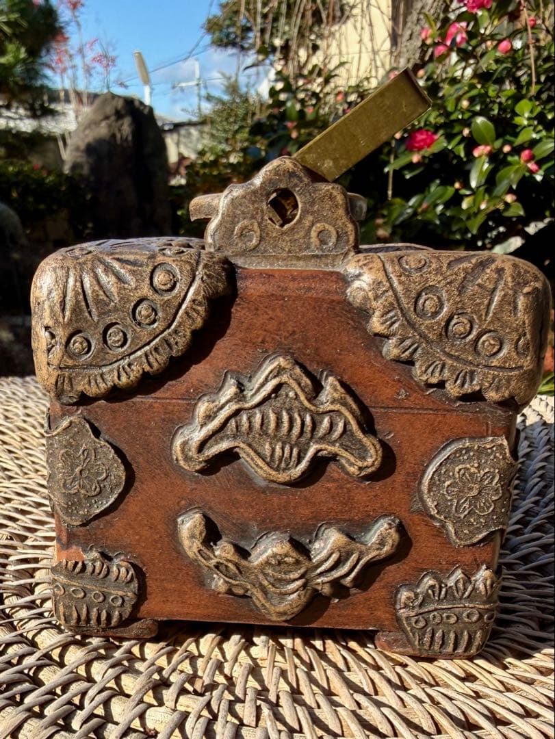 アンティーク　素敵な木製ボックス 中国茶　急須　Yixing Zisha