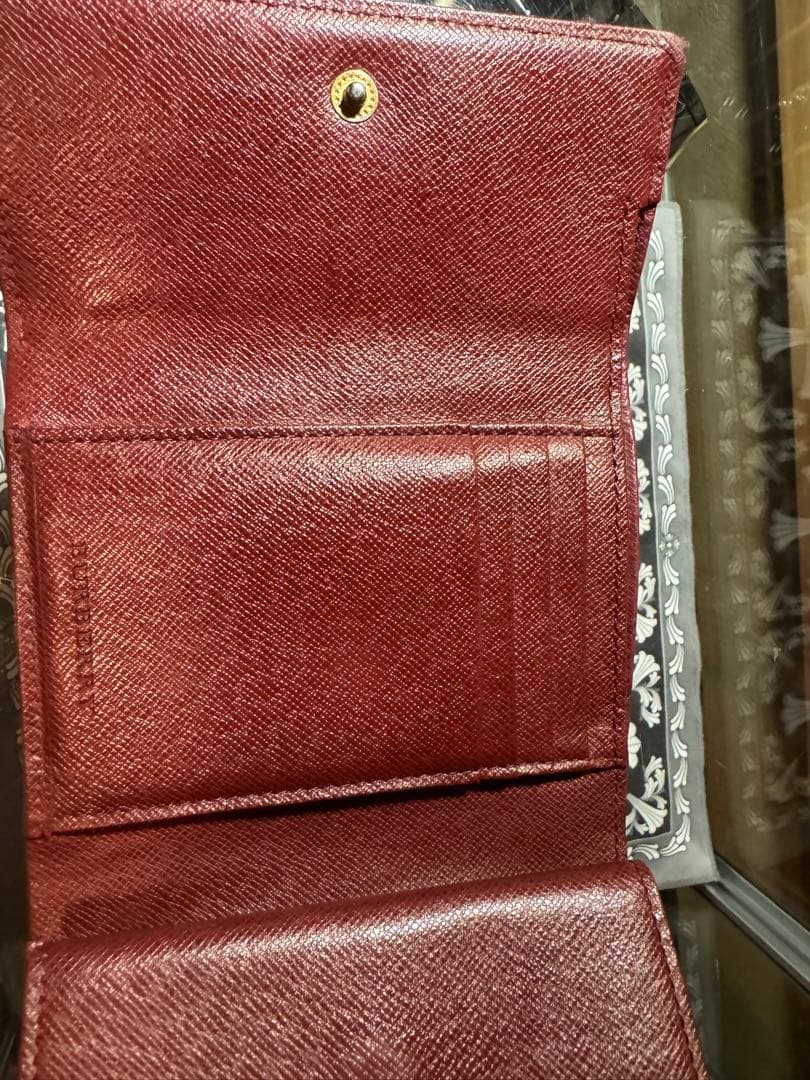 美品BURBERRY 2つ折り財布 ノバチェック ボルドー