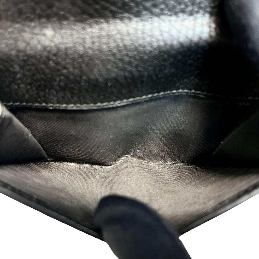 希少✨グッチ 二つ折り財布 GGインターロッキング レザー Wホック ブラック