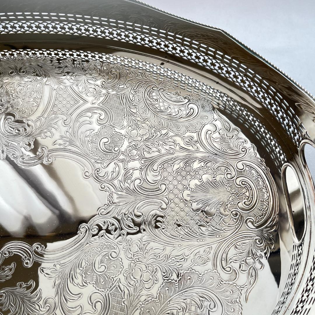 【Mappin&Webb】 マッピンアンドウェッブ ギャラリートレー 45cm