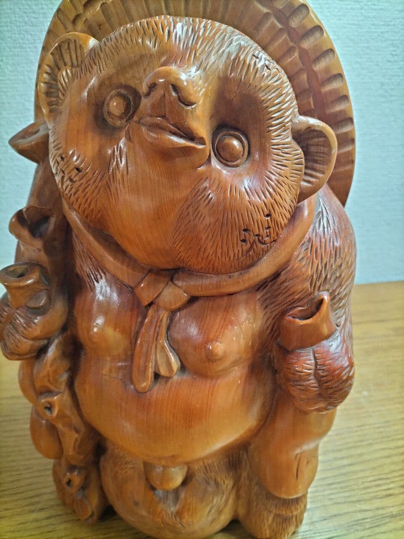 木製　狸の一刀彫りの彫刻　最終値下げ