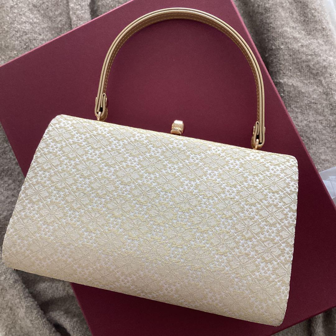 Lサイズ24☆西陣織 正絹 帯地 使用 高級バッグセット