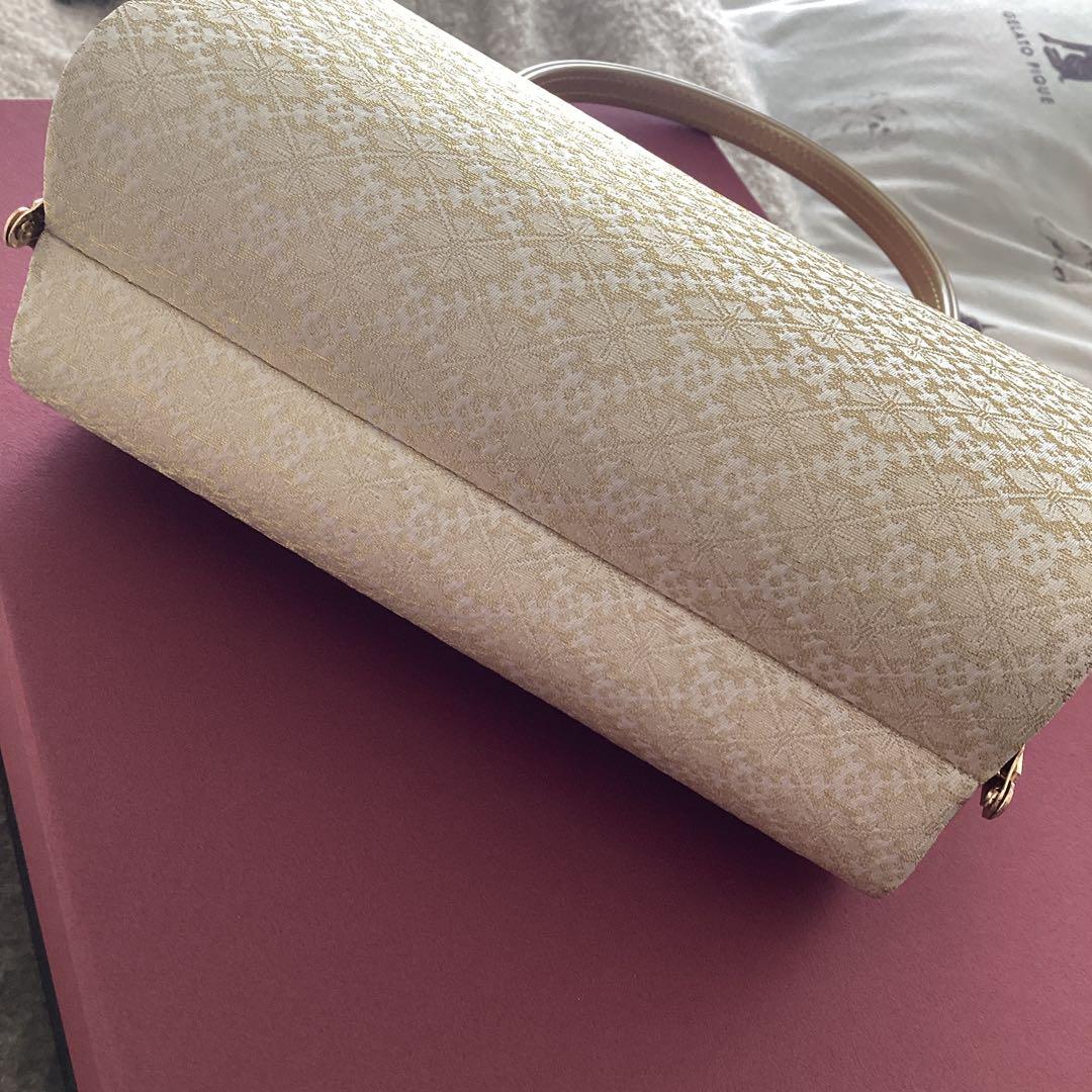 Lサイズ24☆西陣織 正絹 帯地 使用 高級バッグセット