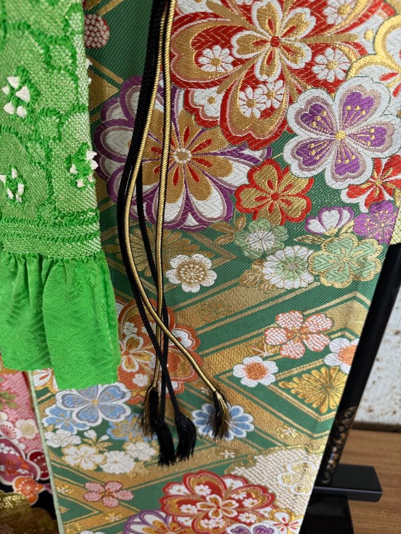 専用です　4点セットLサイズ松竹梅に牡丹菊模様刺繍振袖(684)