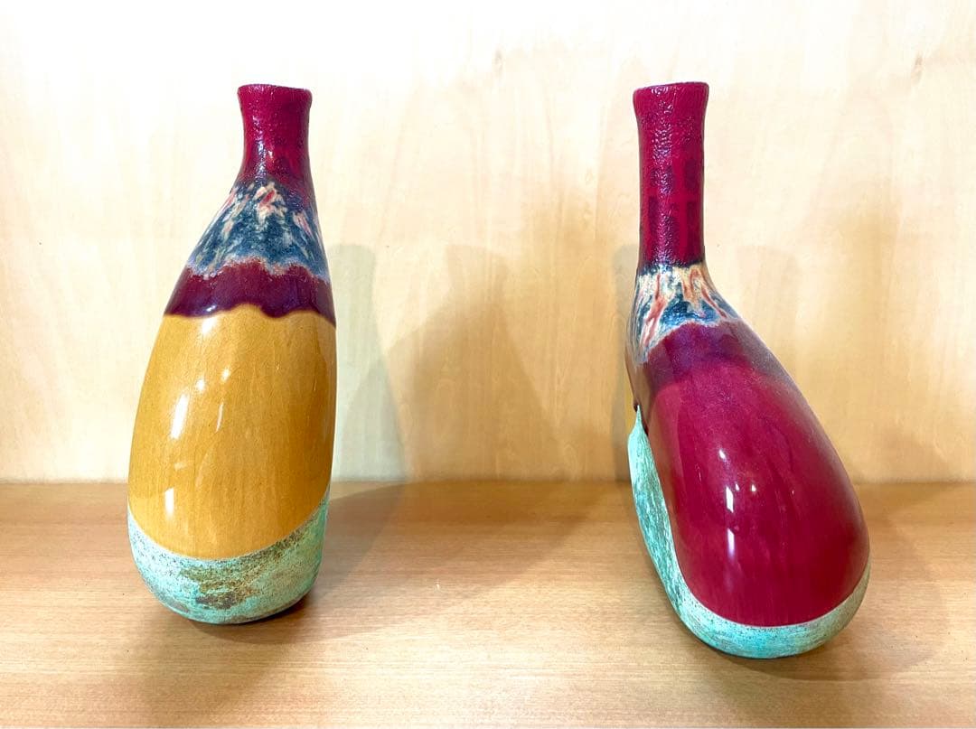 Ceramic Matters モダンアート フラワーベース　2個セット