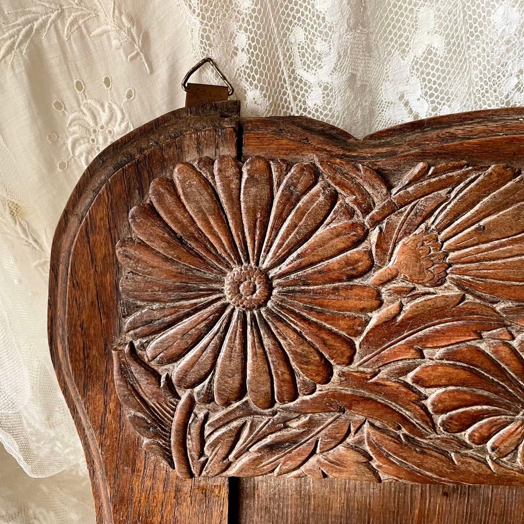 19世紀イギリスアンティーク壁掛け木製レターラック　家具シェルフステーショナリー