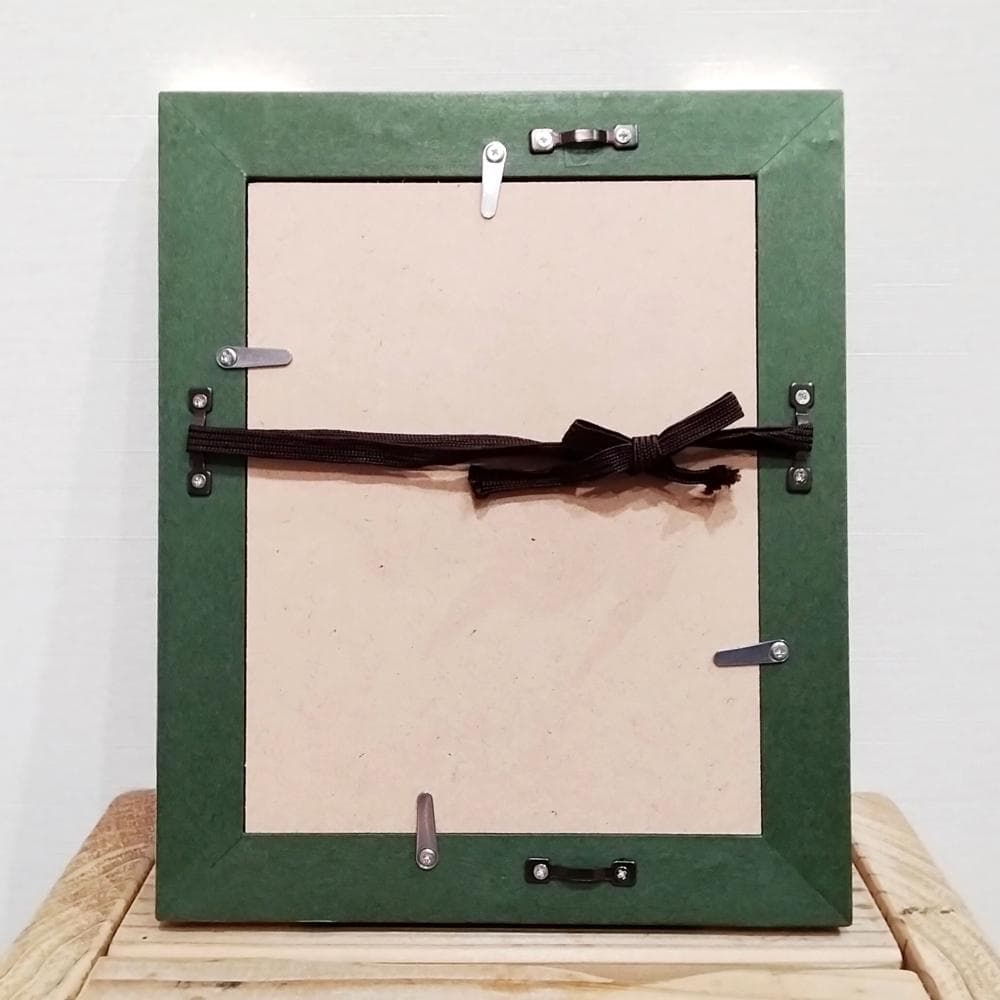 内野隆文　花　古い封筒にアクリル絵具　絵画　現代アート　額縁　アンティーク　真作