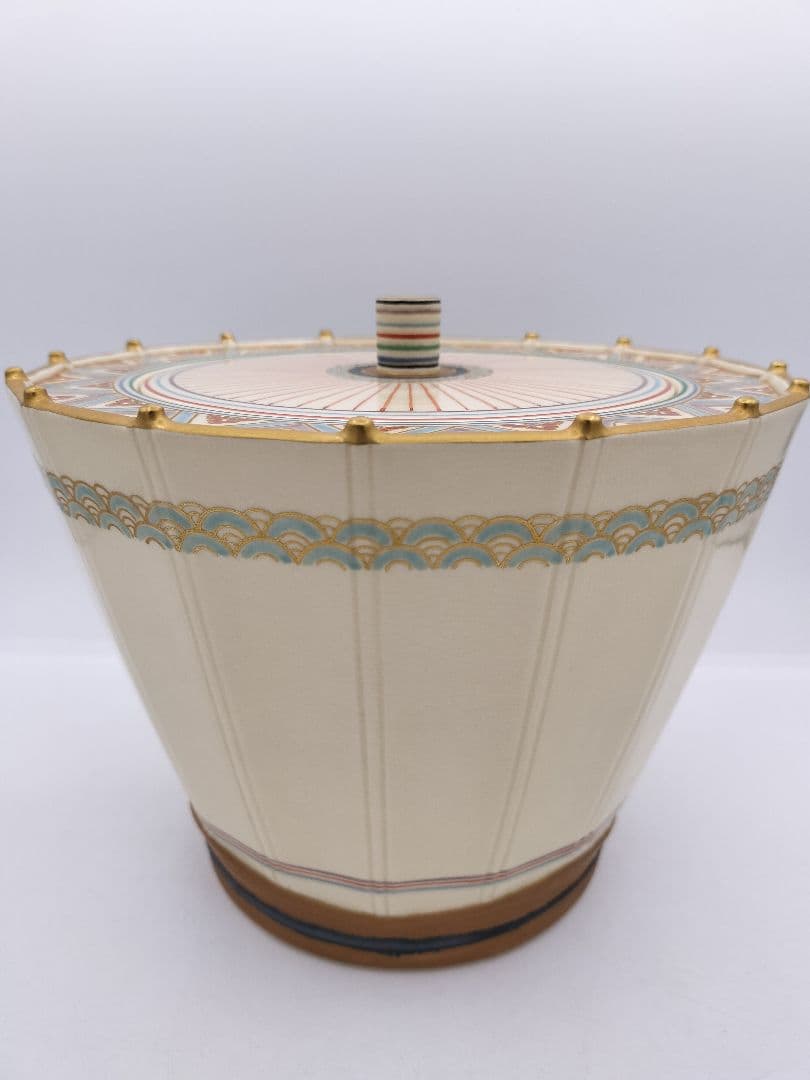 c279【新品・未使用】水指 仁清笠形 中村秋峰 木箱 茶道具