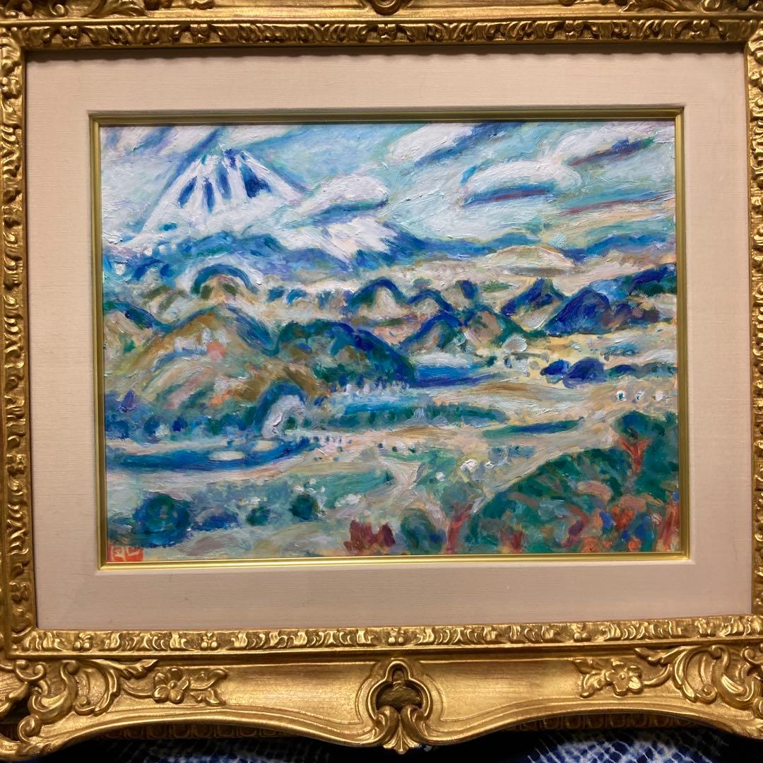 値下げ　梅原龍三郎の富士の油彩画模写