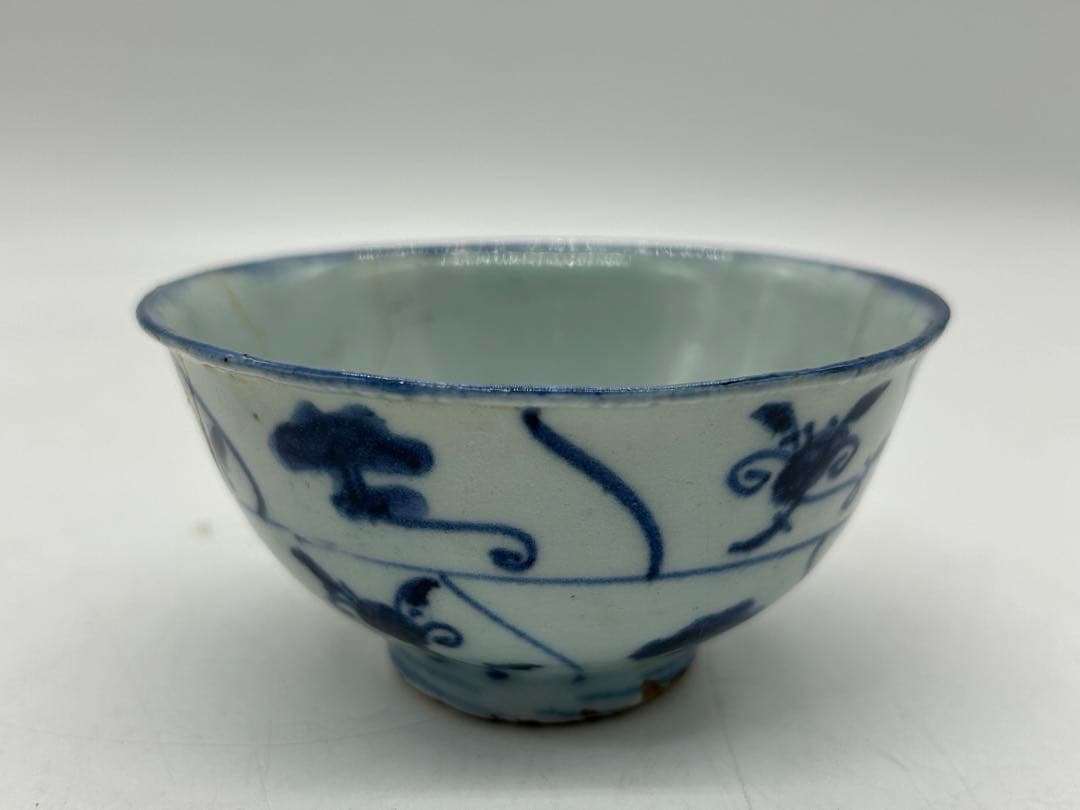 中国　清時代　染付湯呑み3点　茶器　訳あり　送料込み0515