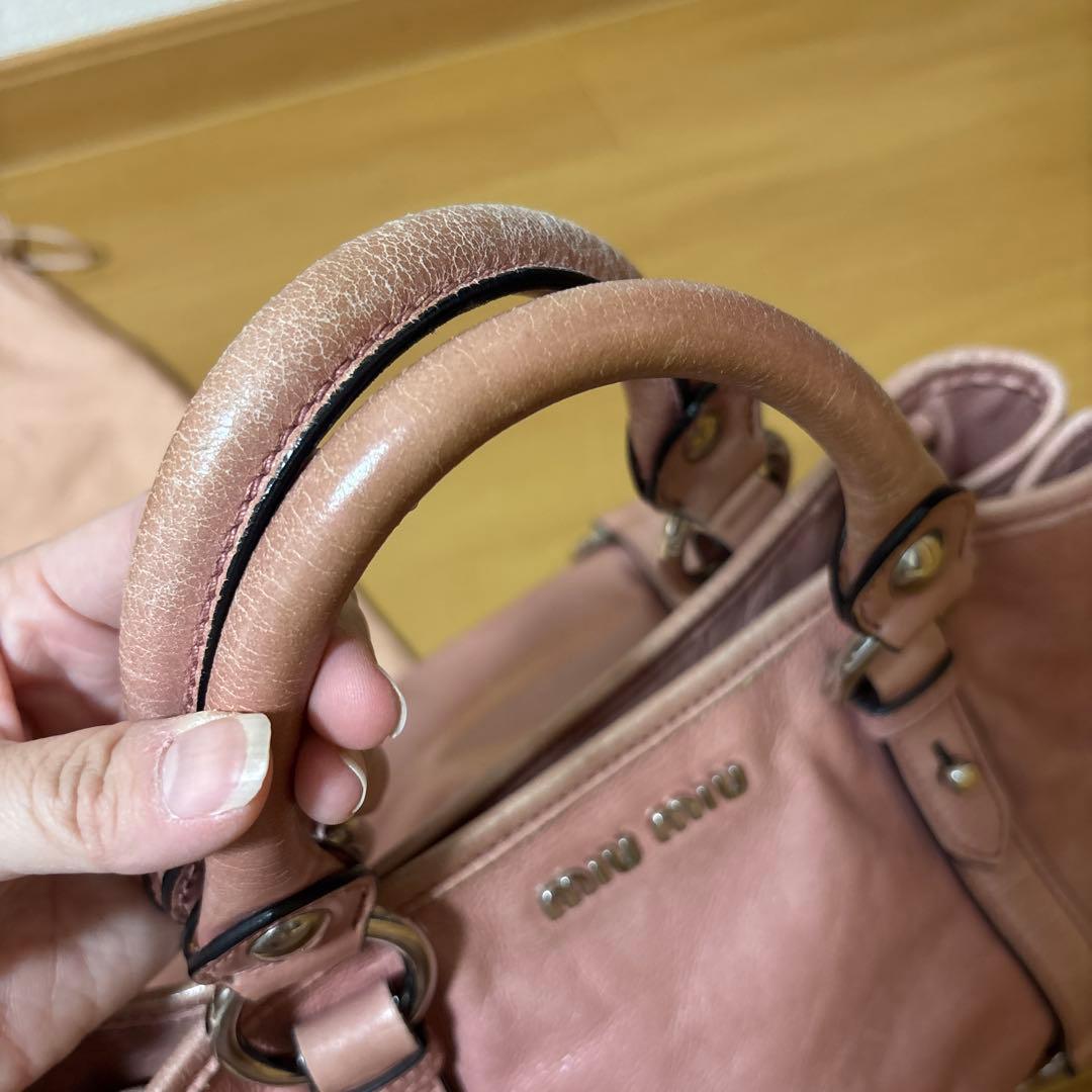 miu miu ピンク ハンドバッグ RN0685