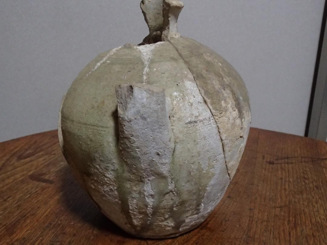 骨董　水注ぎ　古瀬戸　灰釉