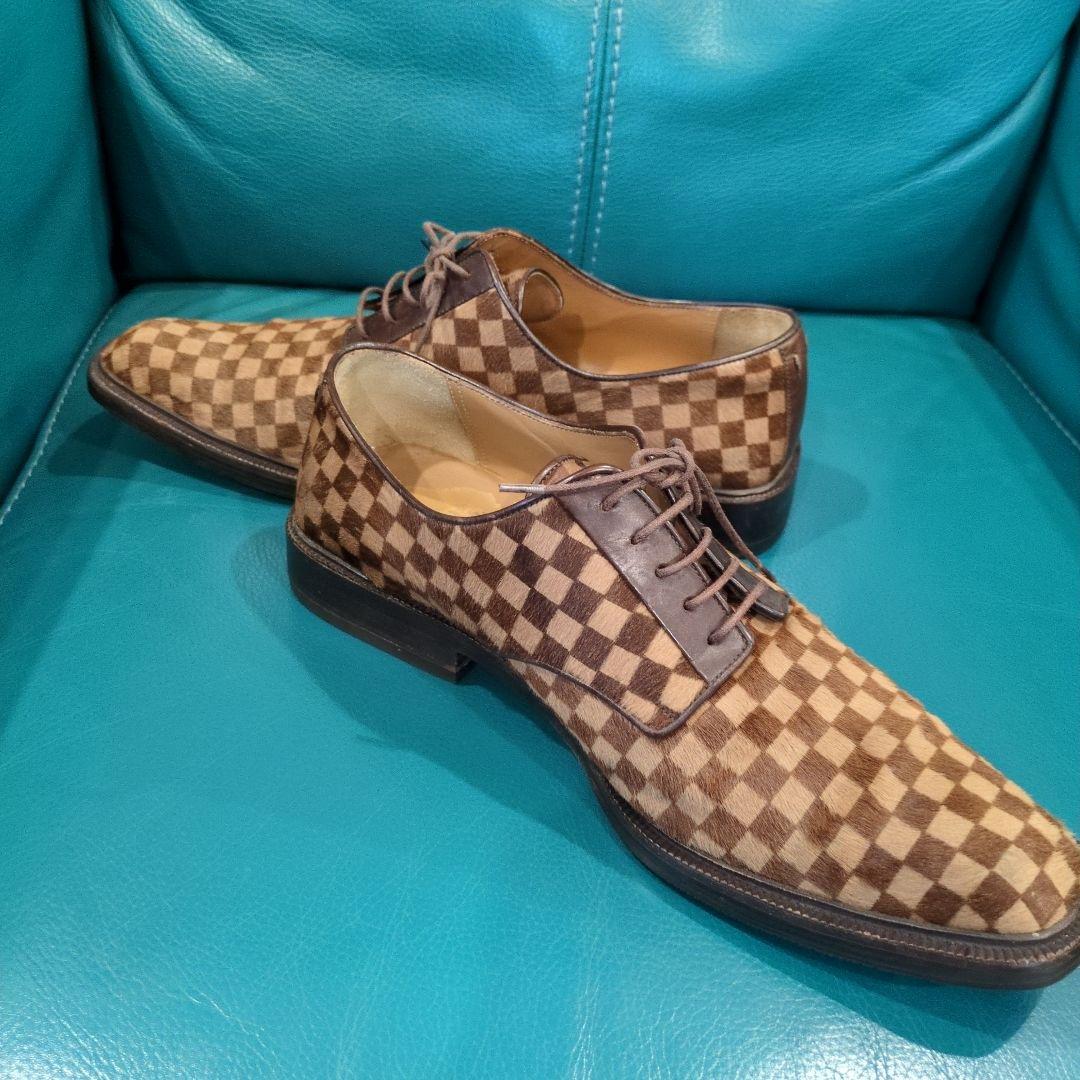 LOUIS VUITTON　ダミエ　ハラコ シューズ　26.5（26）