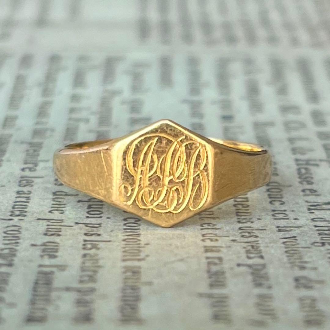 Special 超希少　英国　イギリス　アンティーク　22金　シグネットリング