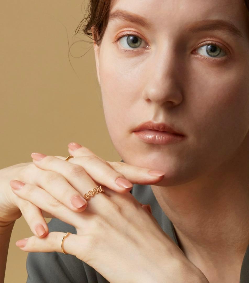 agete k10 透かしダイヤモンドリング