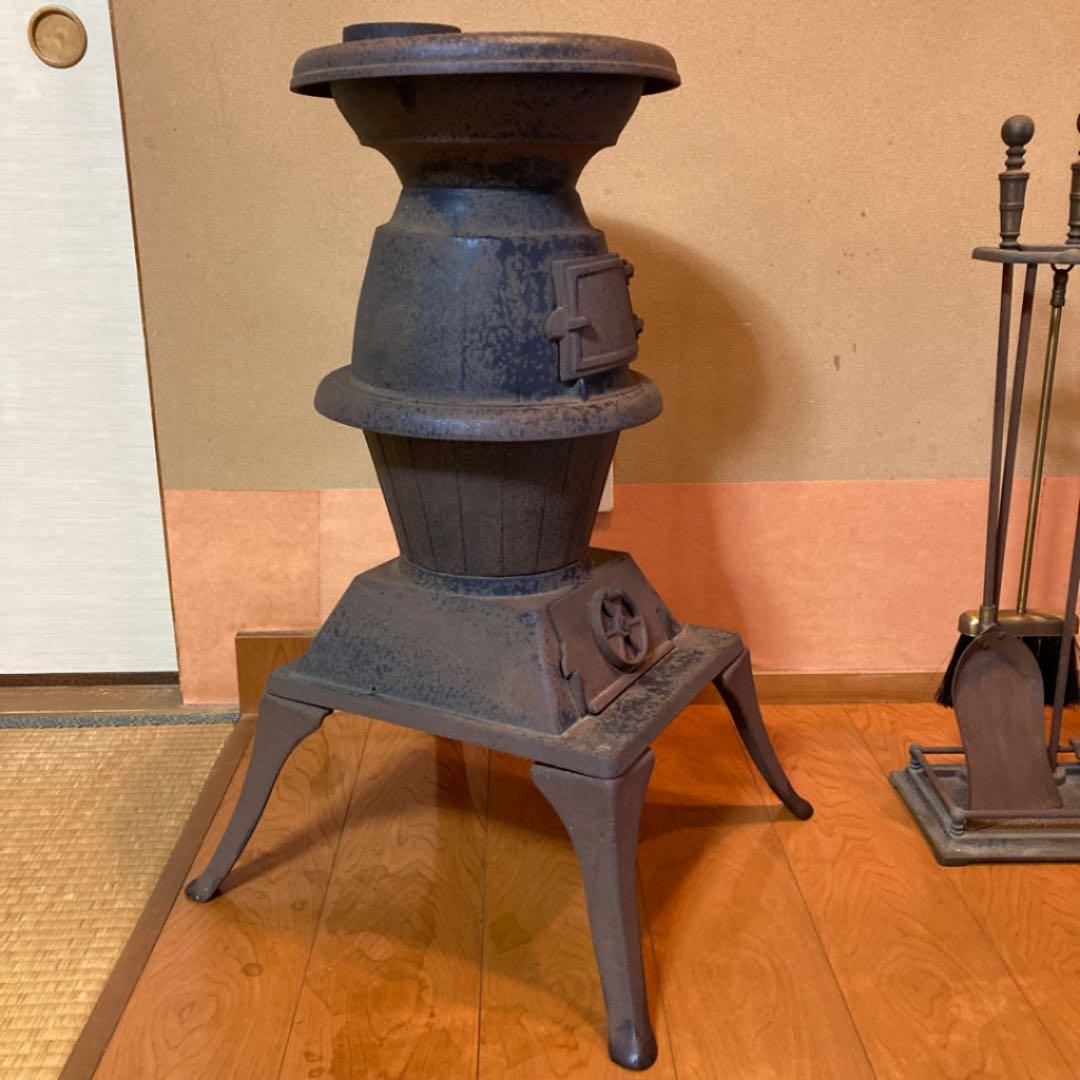古い薪ストーブ だるまストーブ 鋳物 鉄製 暖炉 置物 レトロ ヴィンテージ