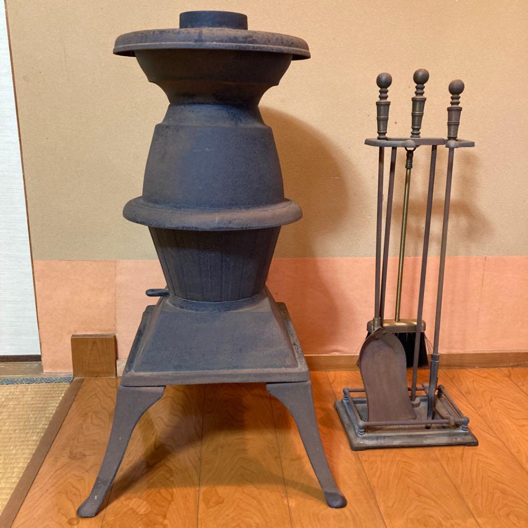 古い薪ストーブ だるまストーブ 鋳物 鉄製 暖炉 置物 レトロ ヴィンテージ