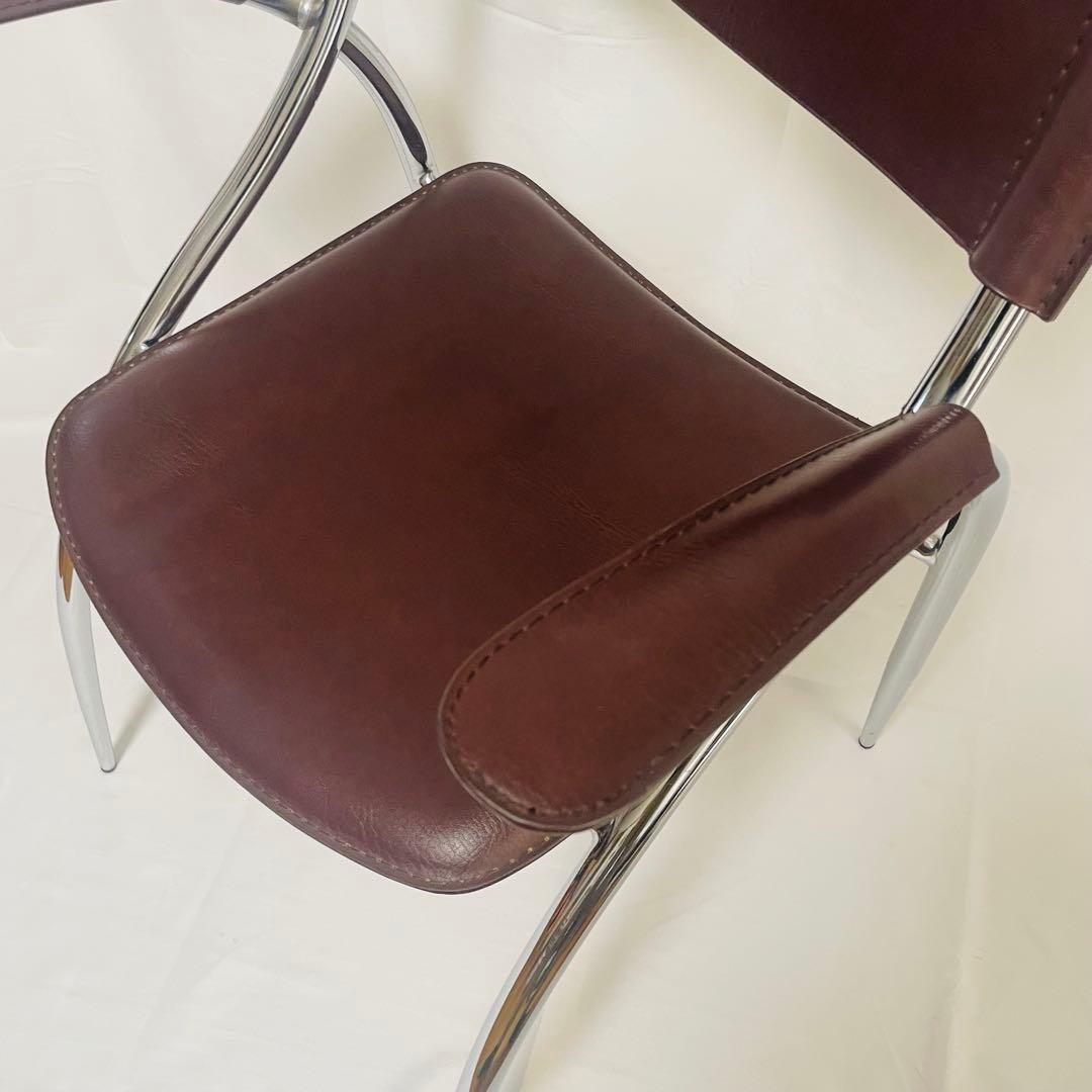 ポストモダン スチールフレーム アームチェア スペースエイジ