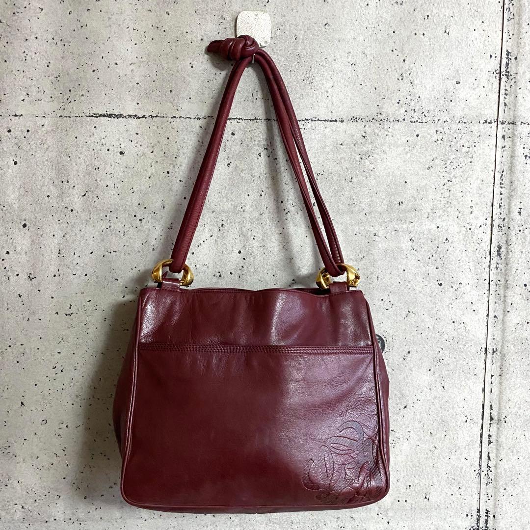 本物☆ロエベ アナグラム柄 ナッパレザー ワンショルダーバッグ ミニハンドバッグ