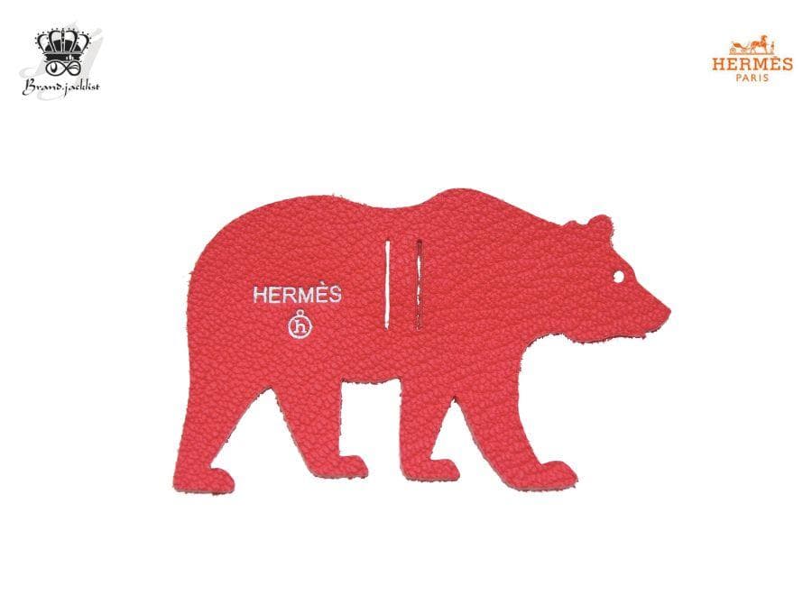 エルメス プティ・アッシュ ラッピングチャーム 熊 ベア レッド HERMES