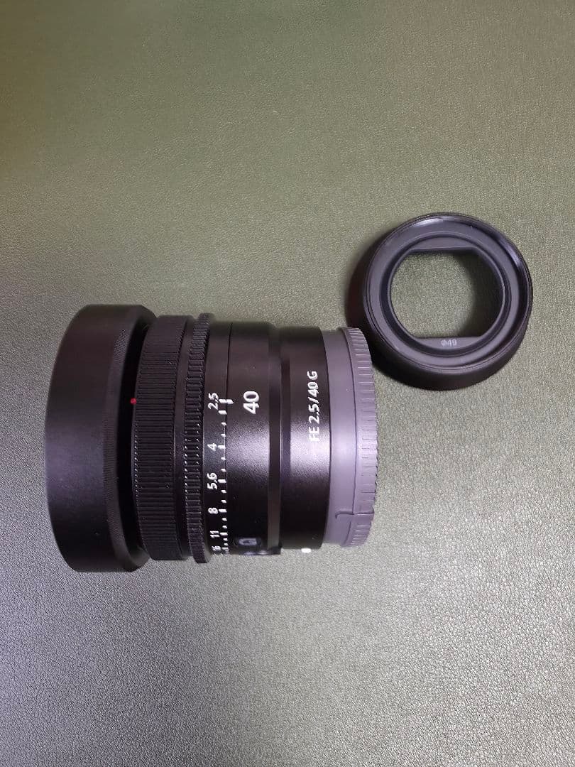 SONY　FE40mmf2.5g　(フィルター、他社フード付)