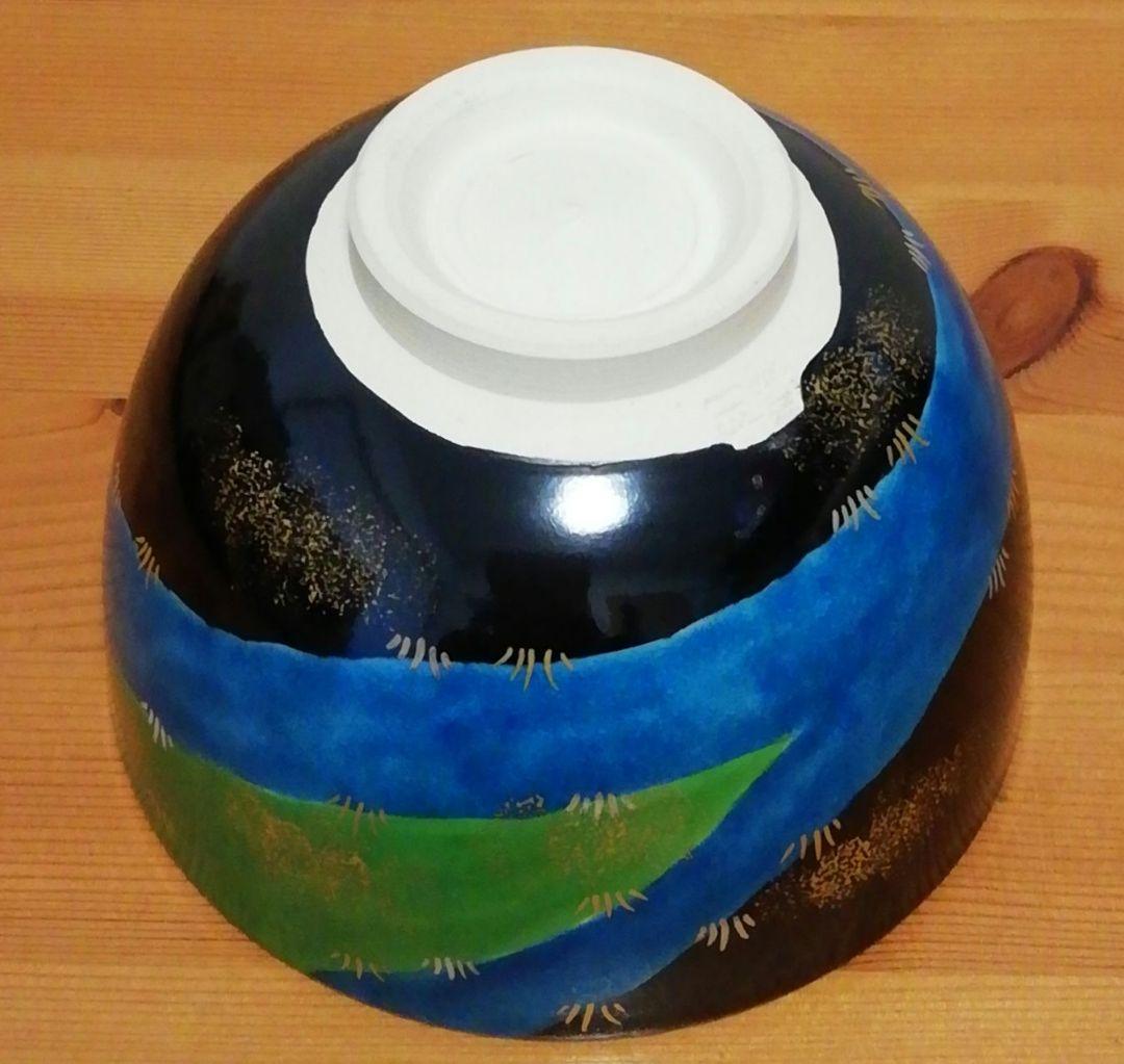 西村利峰作　京焼　岸絵　内金　茶碗　共箱　略歴付　茶道具