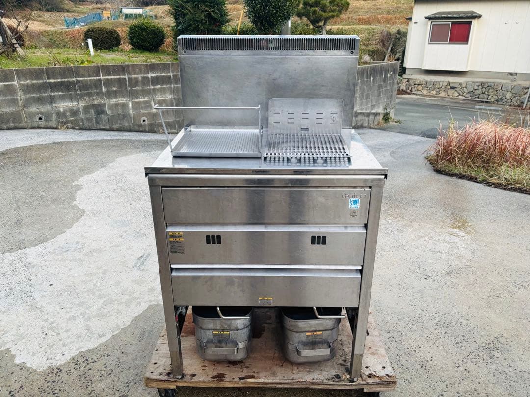 M3★タニコー★LPガス 2槽ガスフライヤー 油15L×2連 業務用 厨房 店舗